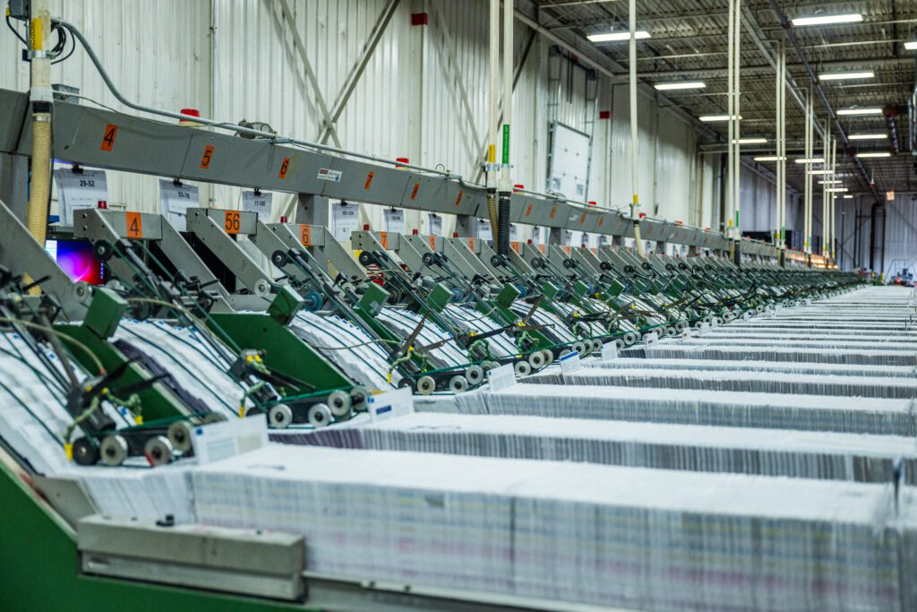 pages of books being printed